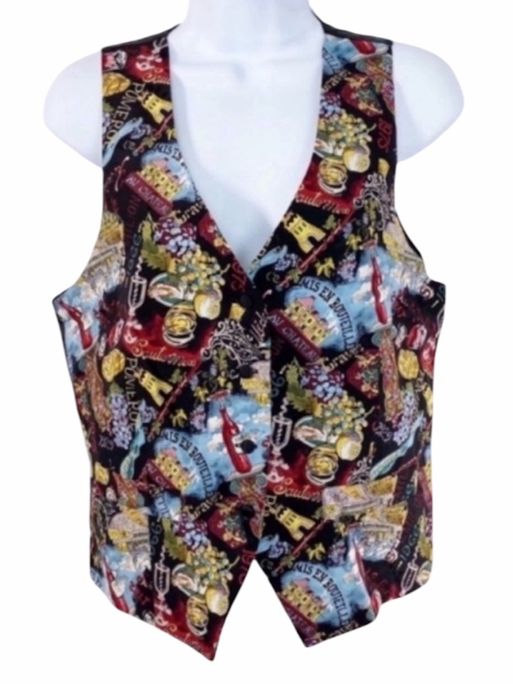 NICOLE MILLER French wine barrel grapes castle vest top M